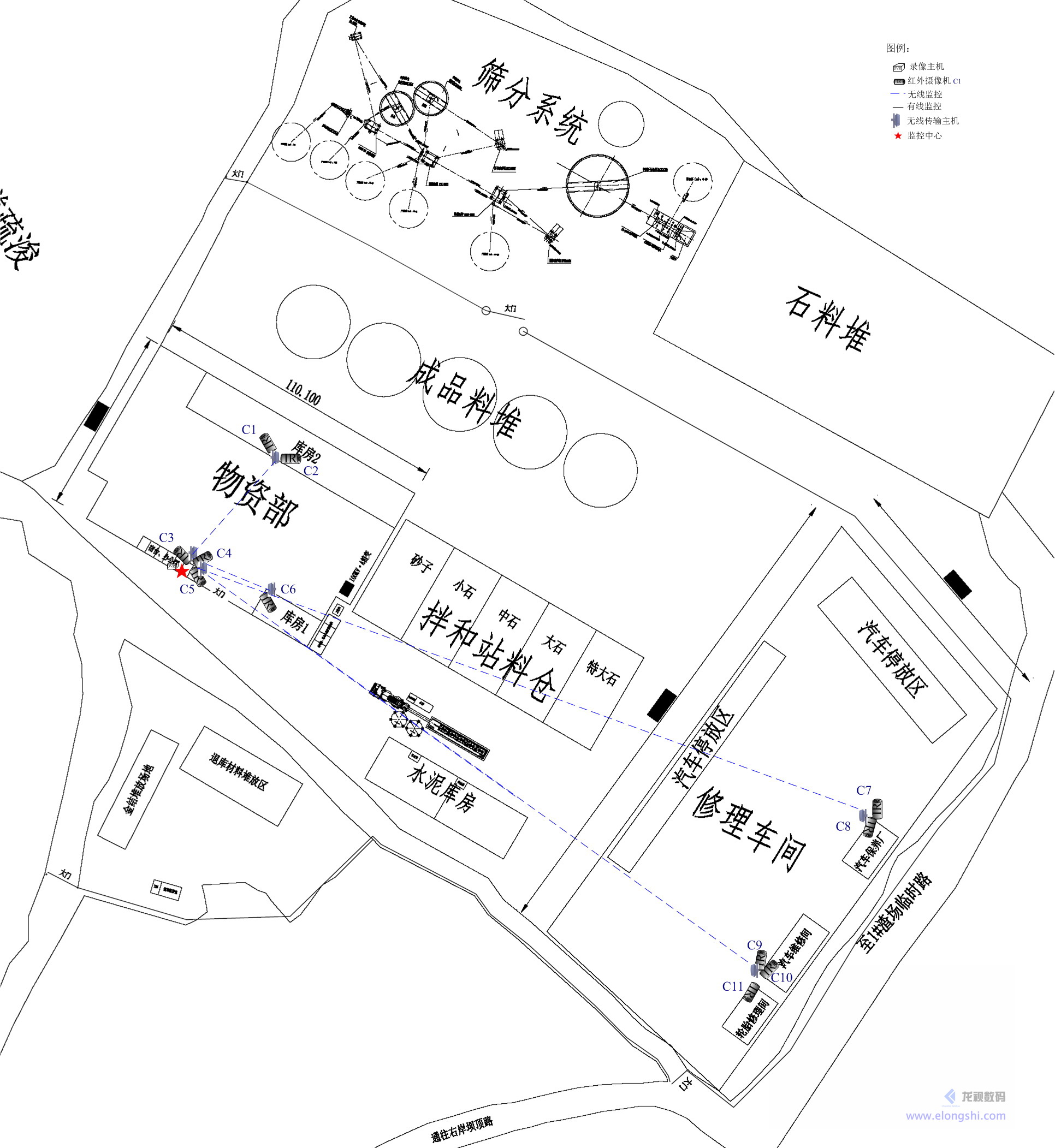 施工工地无线视频监控系统案例，现场监控点布局2