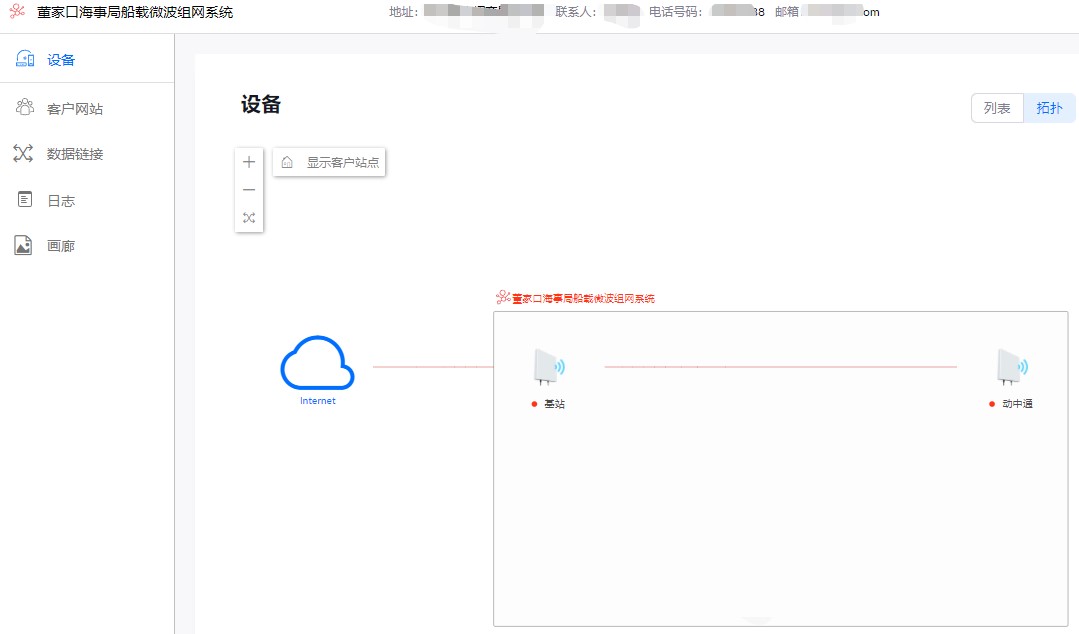 动中通系统-设备链路关系和连接状态图